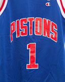 Vintage 1990s Champion Made in USA Lindsey Hunter Detroit Pistons NBA Jersey (40)