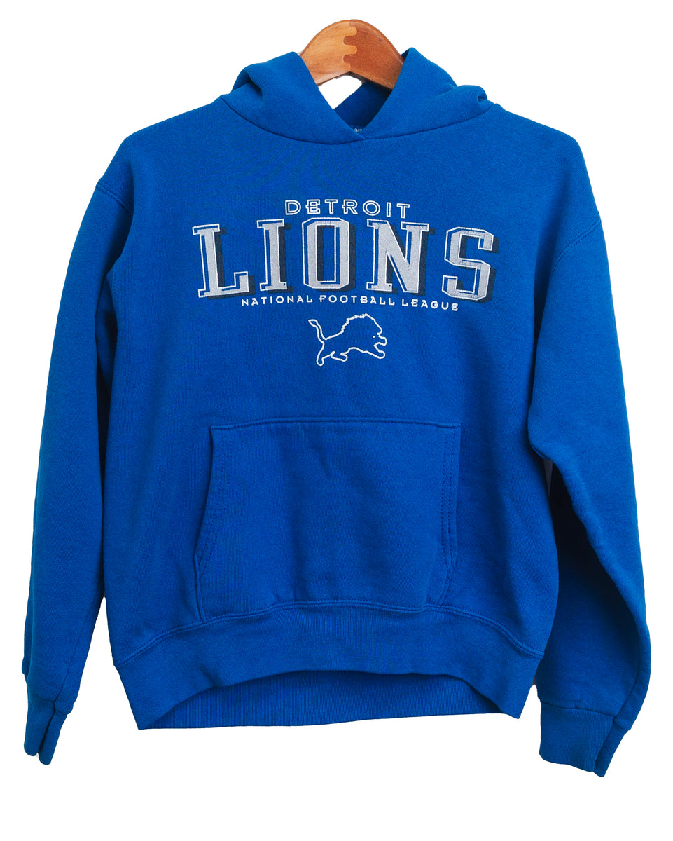 Toddler Blue Detroit Lions Football Pullover Hoodie