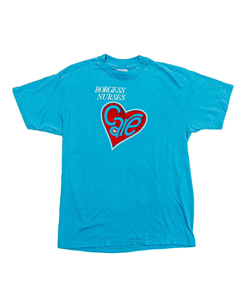 T-shirt Vintage 1987 Borgess Nurses Care - Kalamazoo Hospital - Taille S (marqué M) - Occasion