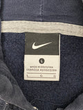 Nike Embroidered Swoosh Navy Blue Zip Up Hoodie (Large)