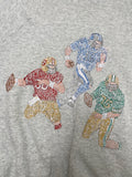 Vintage Fruit of The Loom FOTL Hand Painted Football NFL Sweatshirt (XL)