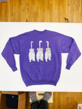 Vintage Get Serious Wacky Cat Purple Crewneck Sweatshirt Carol Montgomery (XL)