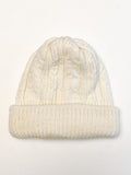 Vintage Chunky Knit Hanes Her Way Cream Beanie Winter Ski Hat