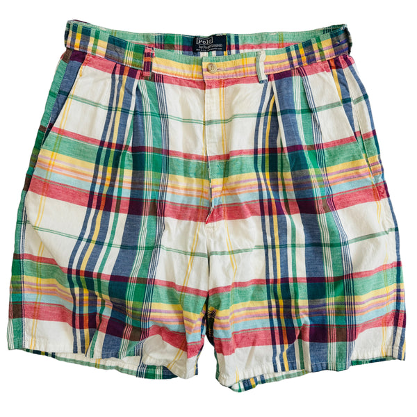 Vintage Polo Ralph Lauren Made In USA Plaid Shorts (Size 36)