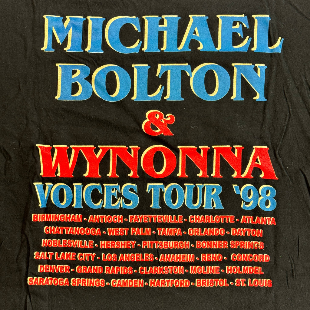 Vintage Michael Bolton and Wynonna Judd The Voices Tour 1998 T-Shirt (Large)