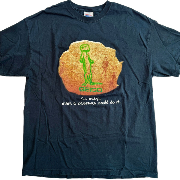 Vintage Y2K Geico Caveman Lizard T-Shirt (XL)