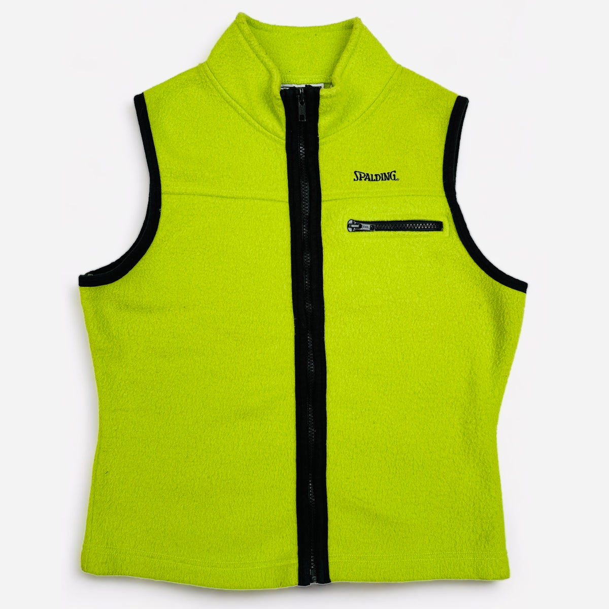 Vintage Spalding Slime Green Fleece Vest (Small)