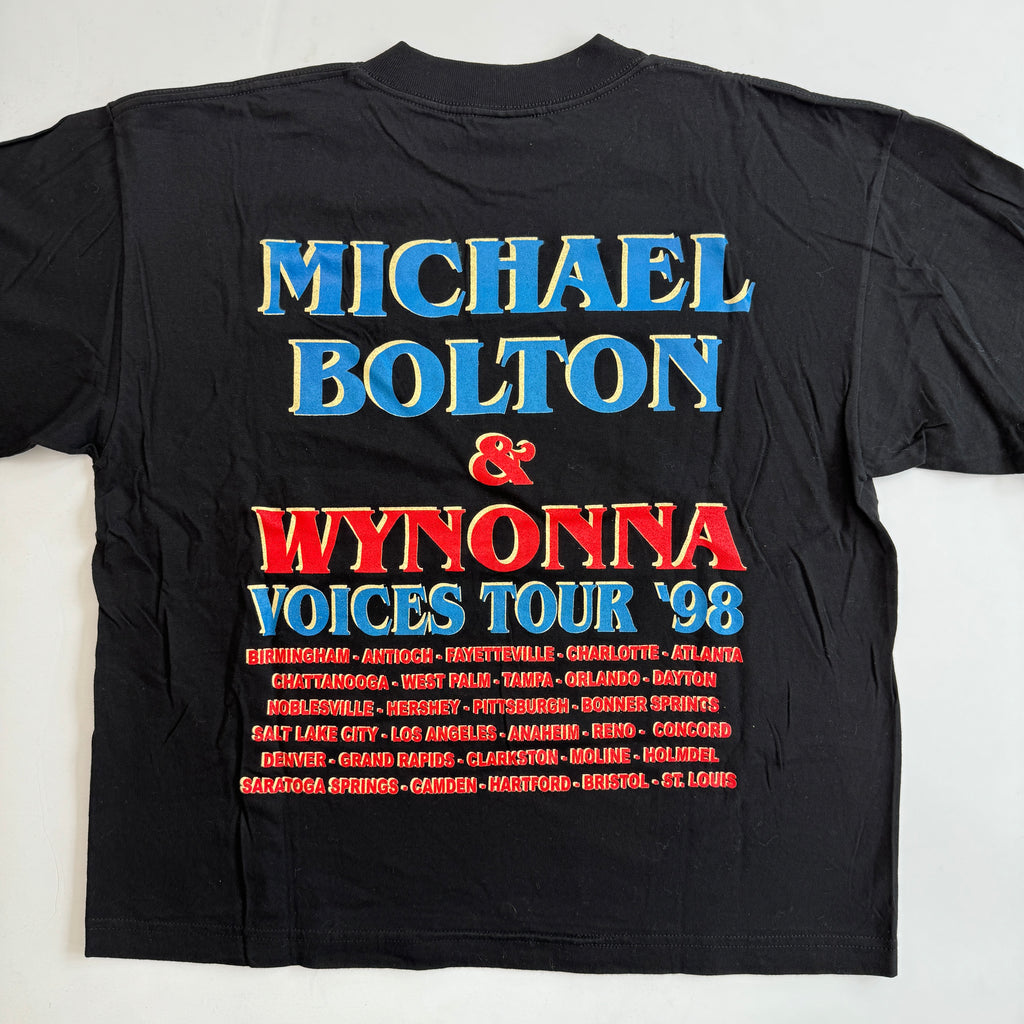 Vintage Michael Bolton and Wynonna Judd The Voices Tour 1998 T-Shirt (Large)