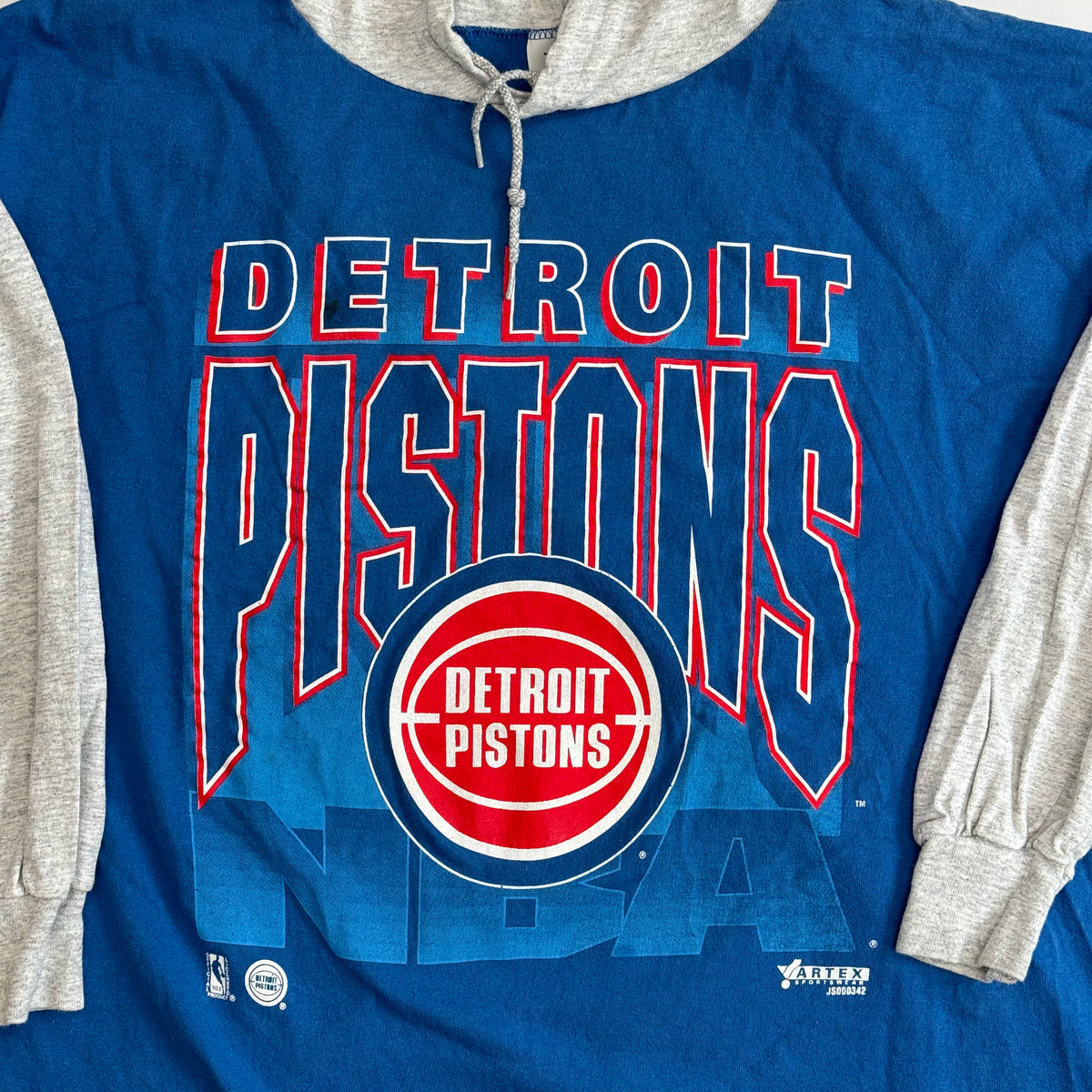 Vintage Detroit Pistons Single Stitch Hooded T-Shirt (XL)