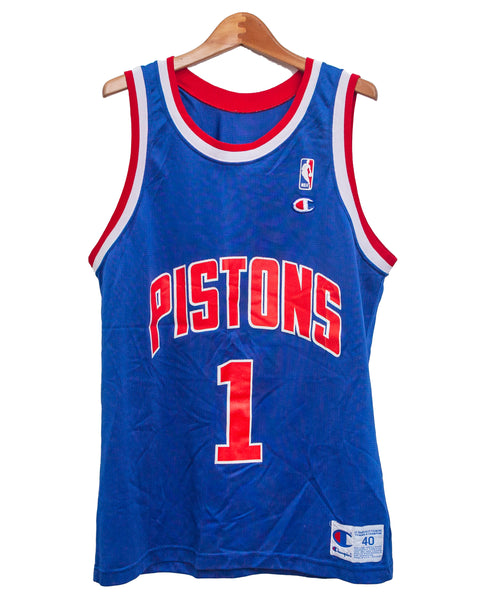 Vintage 1990s Champion Made in USA Lindsey Hunter Detroit Pistons NBA Jersey (40)