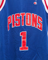 Vintage 1990s Champion Made in USA Lindsey Hunter Detroit Pistons NBA Jersey (40)