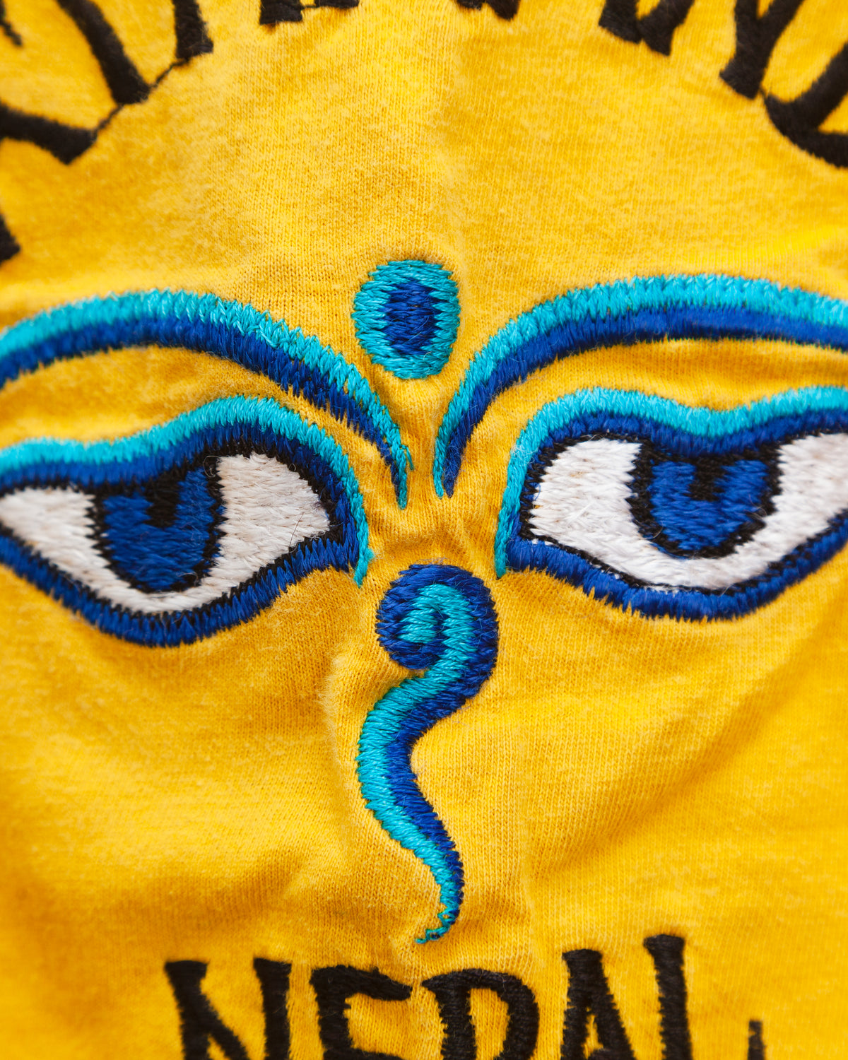 Vintage Kathmandu Nepal Embroidered Eyes T-Shirt (2T)