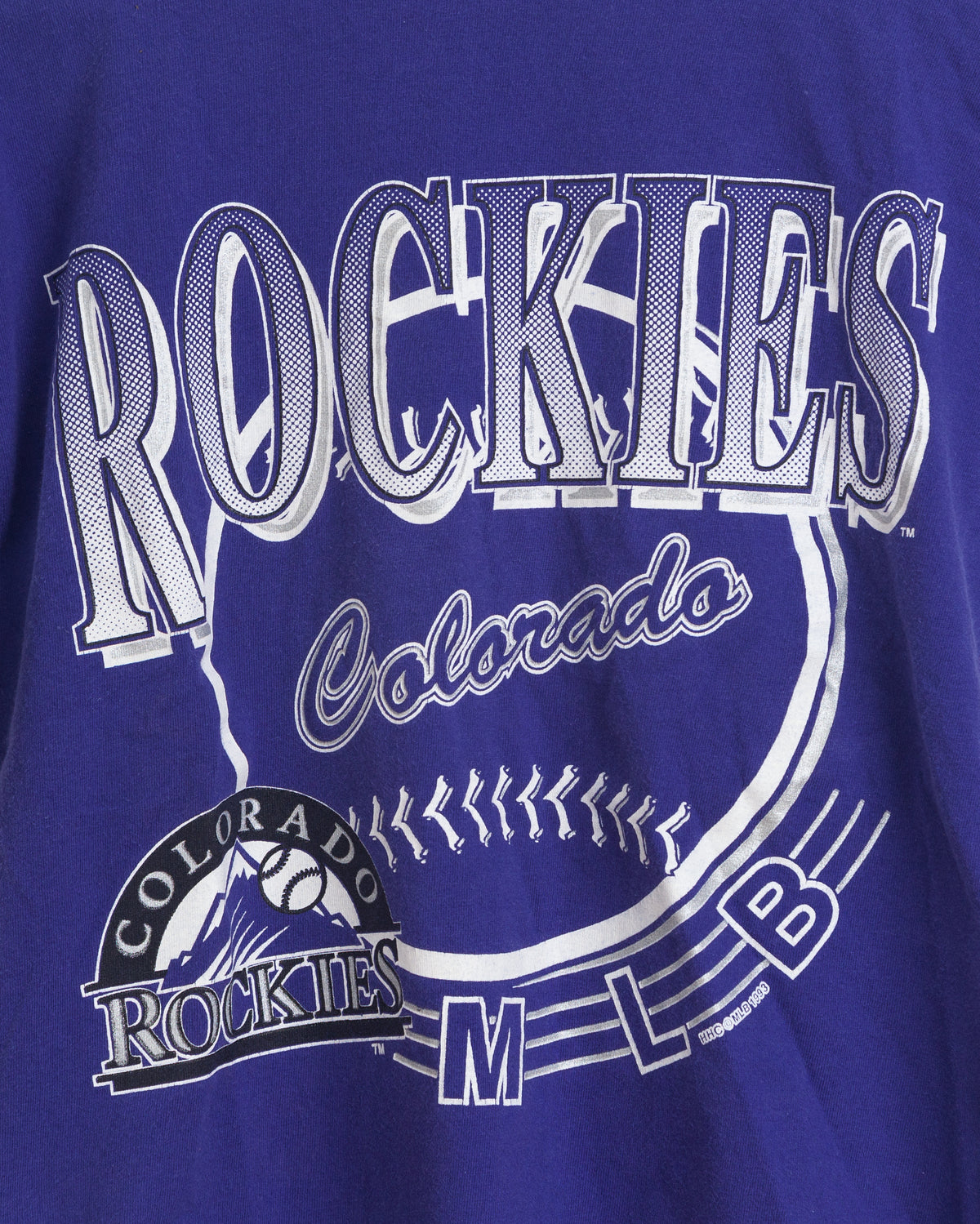 Vintage 1990s Colorado Rockies Made in USA Single Stitch Hooded T-Shirt (Kids Large)