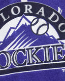 Vintage 1990s Colorado Rockies Made in USA Single Stitch Hooded T-Shirt (Kids Large)