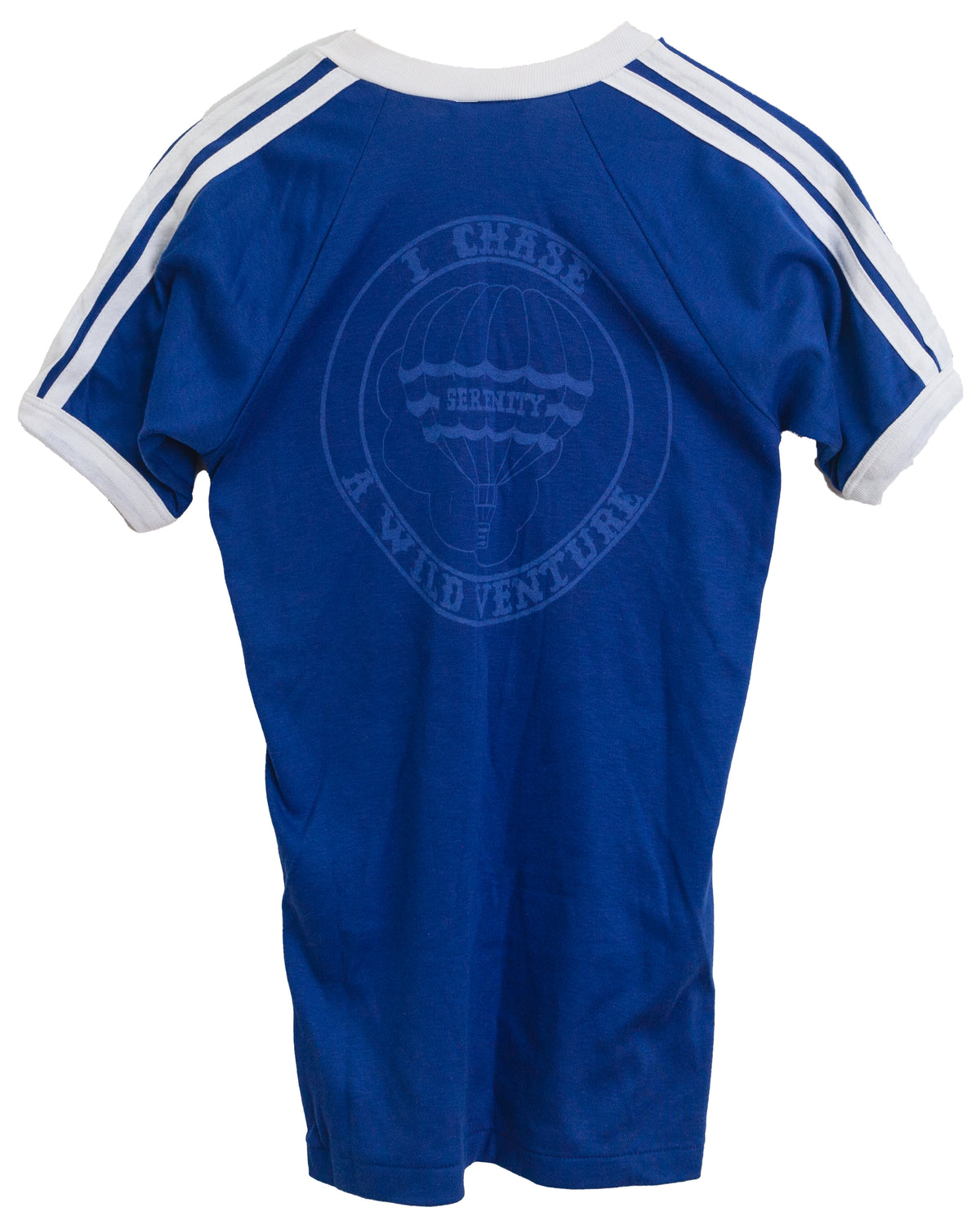 Vintage 1980s MacGregor Serenity Hot Air Balloon Ringer T-Shirt (Small)