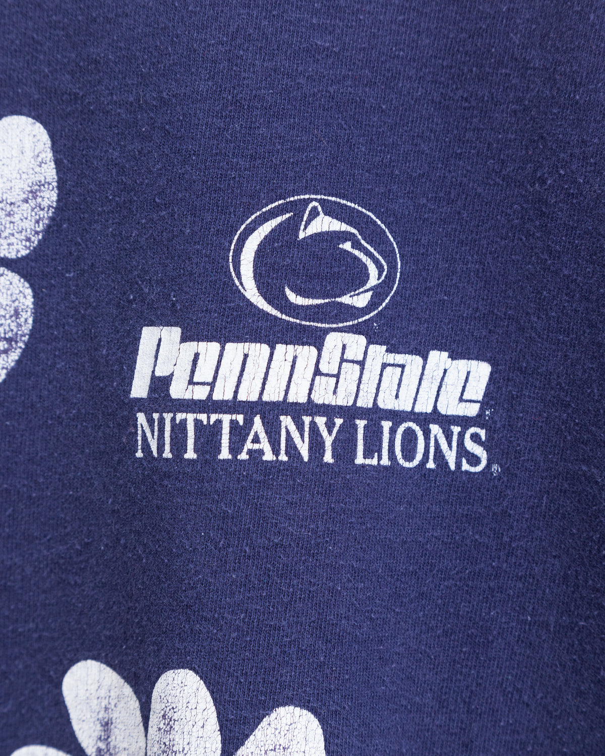 Vintage 1990s Penn State Nittany Lions Paw Print T-Shirt (Medium)