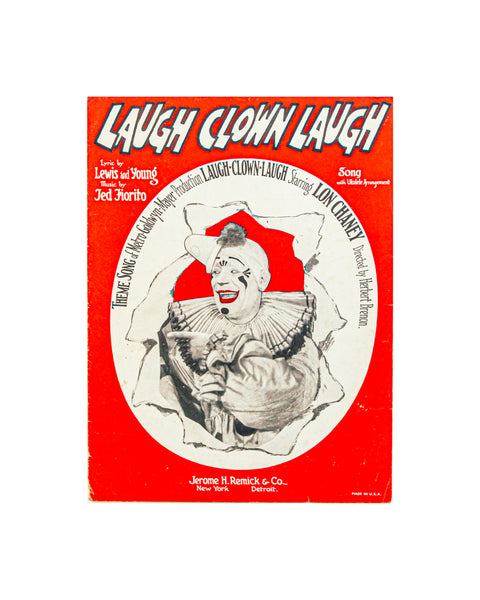 1928 Laugh Clown Laugh - Vintage Sheet Music