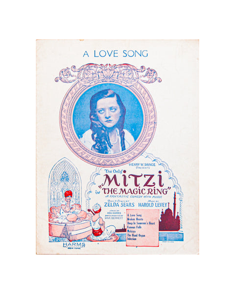 1923 A Love Song - Vintage Sheet Music