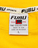 1990s FUBU "The Collection" Yellow Vintage Long Sleeve Crop Shirt