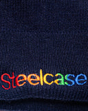 1980s Vintage Steelcase Rainbow Font Logo Winter Ski Hat Beanie