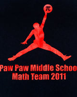 2011 Paw Paw Middle School Math Team Jumpman T-Shirt