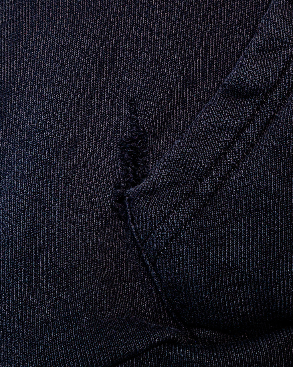 2000s Thrashed Black Adidas Trefoil Hooded Sweatshirt (Small)