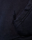 2000s Thrashed Black Adidas Trefoil Hooded Sweatshirt (Small)