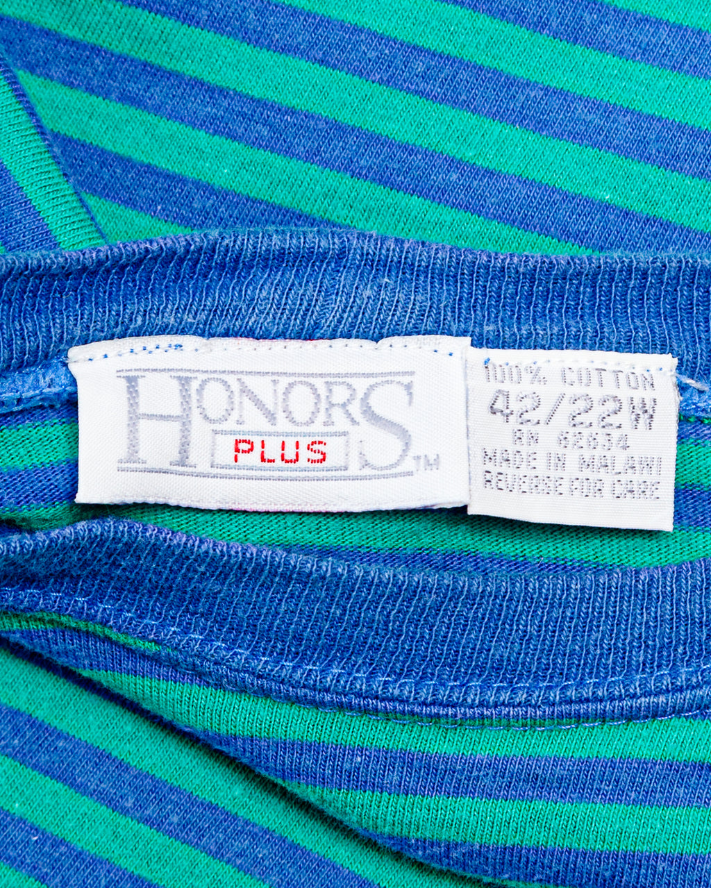 1990s Vintage Honors Striped Pocket T-Shirt