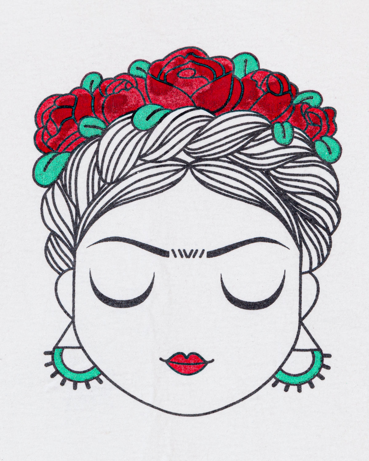 2000s Frida Kahlo Portrait Art T-Shirt