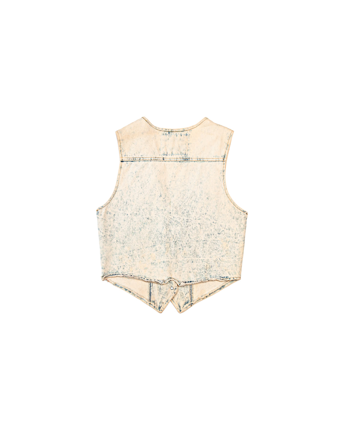 1980s Vintage Fuse Paris Acid Wash Denim Vest