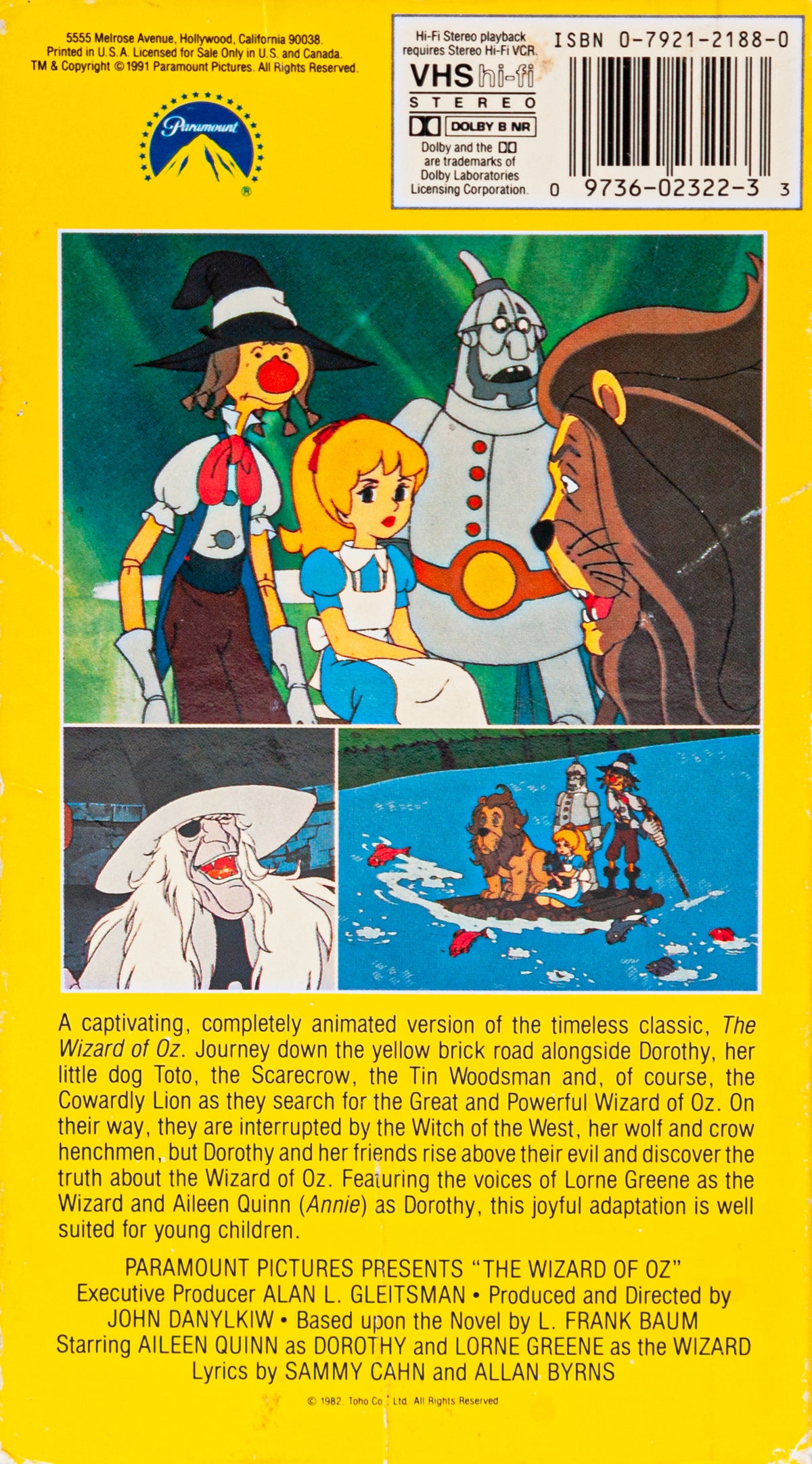 1991 Vintage The Wizard Of Oz Animated 1982 Version - VHS Tape