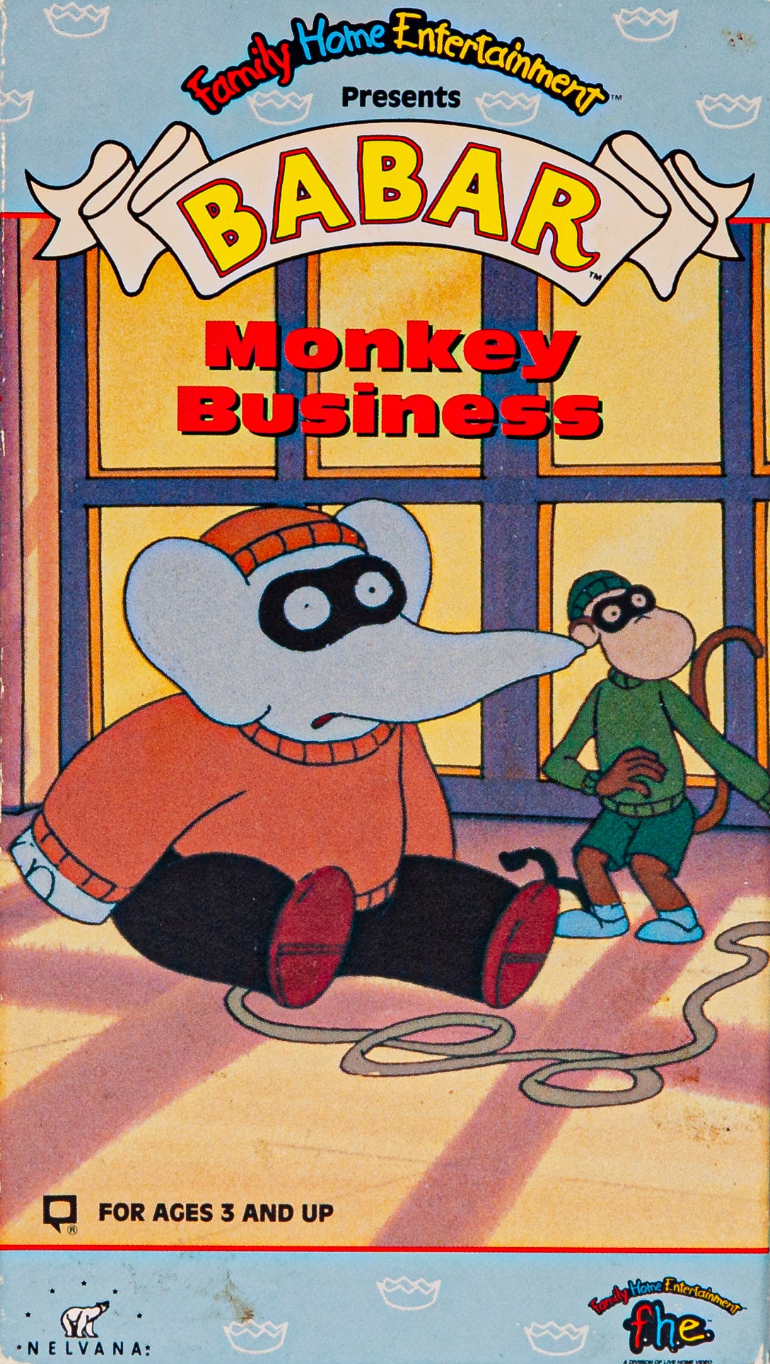 1991 Vintage Babar Monkey Business - VHS Tape