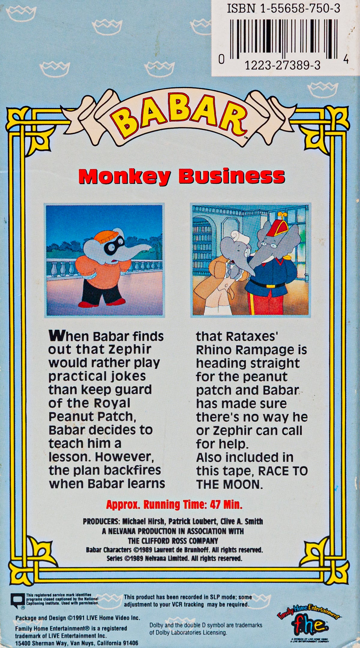 1991 Vintage Babar Monkey Business - VHS Tape