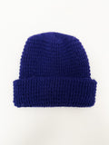 Vintage 1980s Navy Blue Knit Winter Hat Beanie Cap