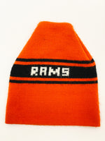 Vintage Wool Orange Rams Winter Ski Hat Beanie