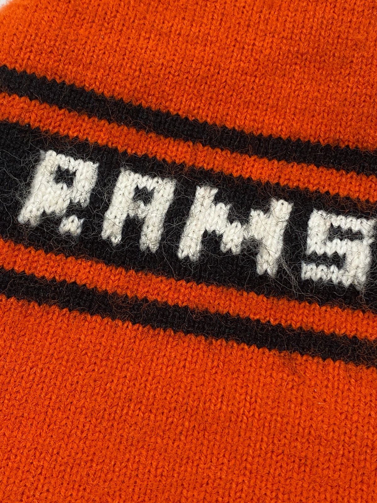 Vintage Wool Orange Rams Winter Ski Hat Beanie