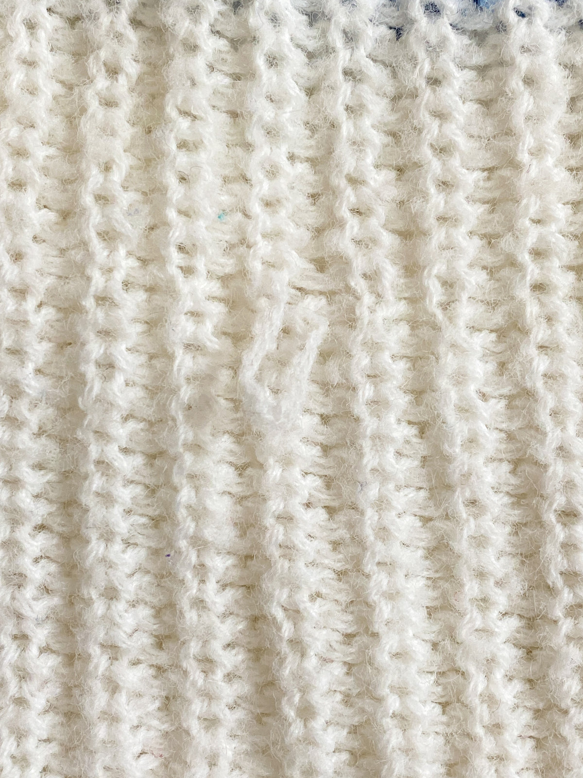 Vintage Blue & White Knit Winter Ski Hat Beanie