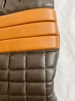 Vintage Brown Faux Leather Gloves (Medium)