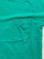 Vintage Fruit Of The Loom Teal Selvedge Single Stitch Pocket T-Shirt (Large)