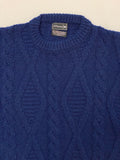 Vintage JC Penny Navy Blue Nautical Fisherman Chunky Knit Sweater (Medium)