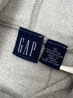 Vintage 1990s Gap Embroidered Gray Hooded Sweatshirt Hoodie (Kids XL - Adult S/Med Cropped)