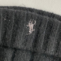 Polo Ralph Lauren Black Wool Ribbed Beanie Winter Hat