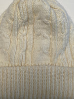 Vintage Chunky Knit Hanes Her Way Cream Beanie Winter Ski Hat