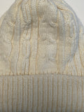 Vintage Chunky Knit Hanes Her Way Cream Beanie Winter Ski Hat