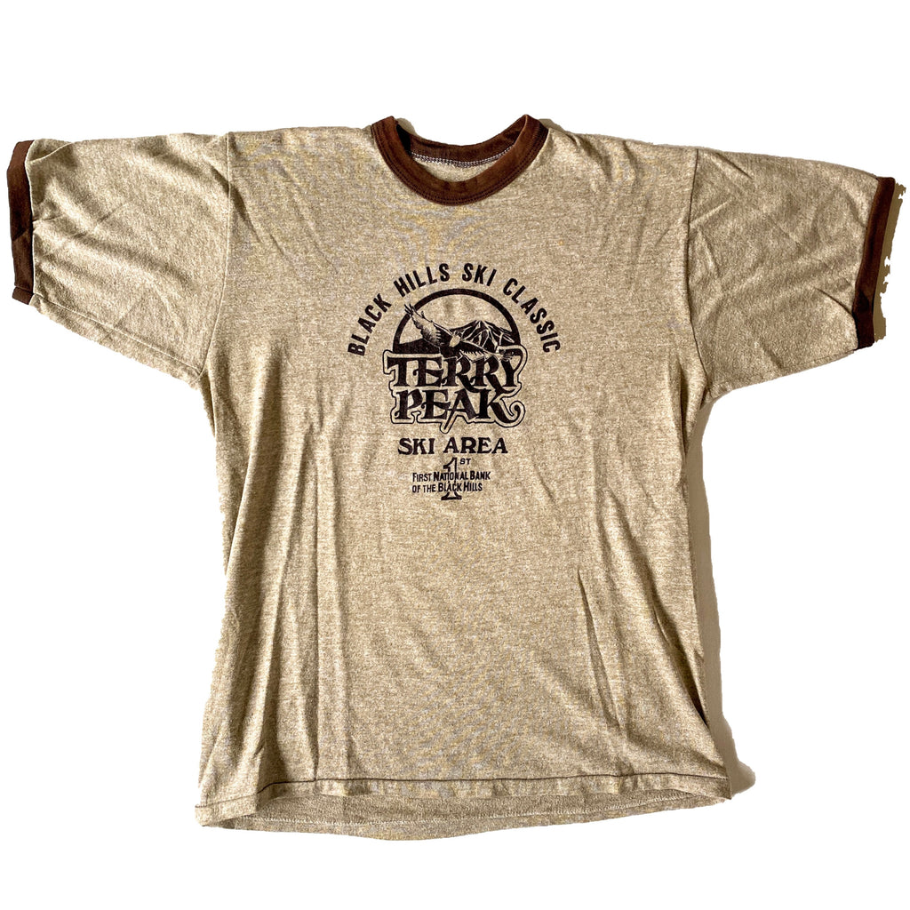Vintage 1970s Black Hills Terry Peak Ringer T-Shirt (Medium)