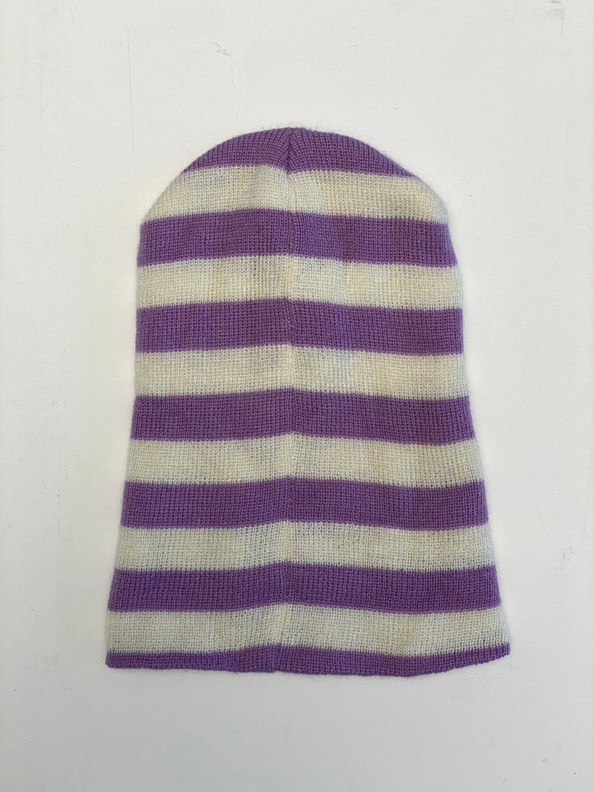 Vintage Purple White Stripe Winter Ski Hat Beanie