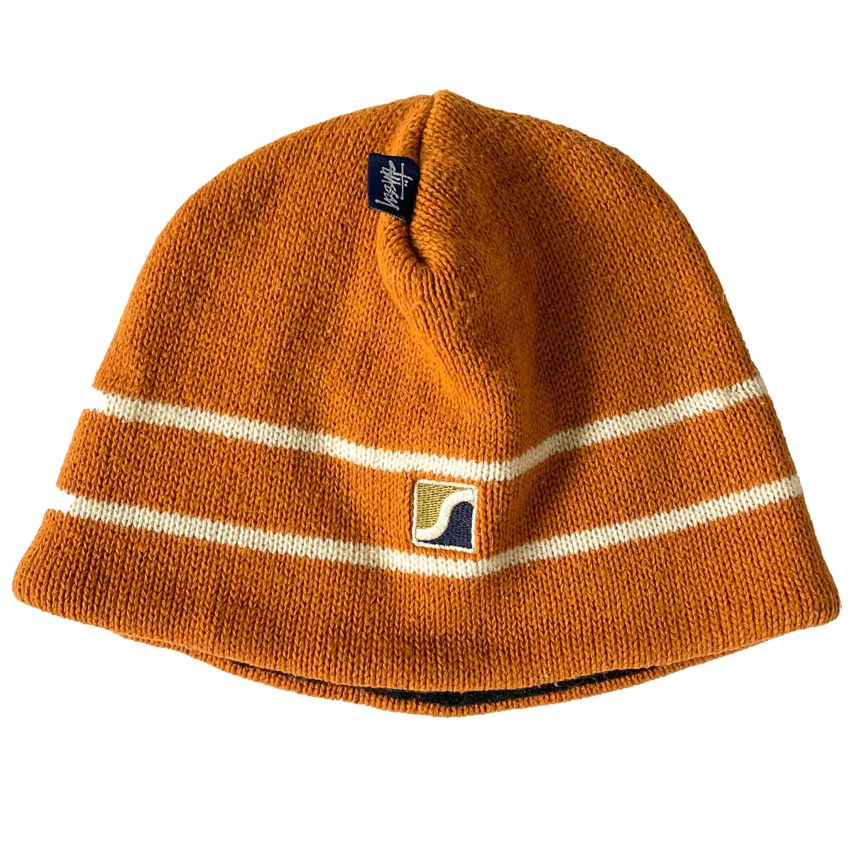 Vintage Stussy Orange Knit Winter Ski Hat Beanie