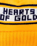 Yellow Hearts Of Gold Winter Ski Hat Beanie
