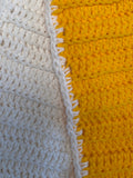 Vintage Handmade Crochet Yellow / White Scarf