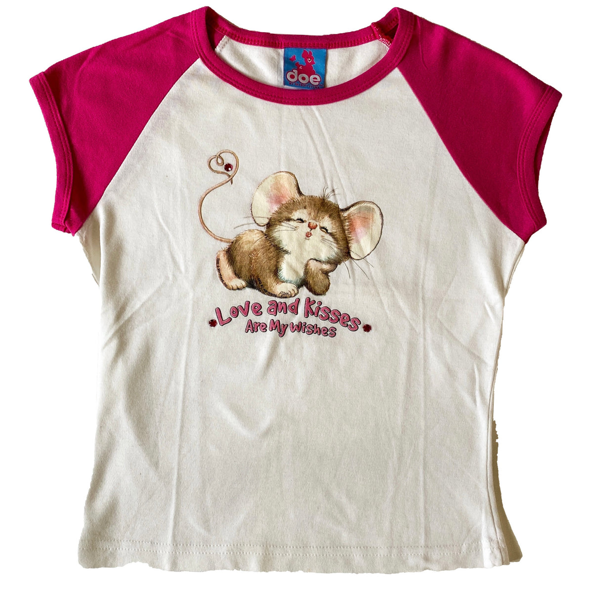 Vintage Doe by Mighty Fine Rhinestone Mouse T-Shirt (One Size)